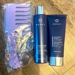 Monat smoothing shampoo and conditioner w/combs